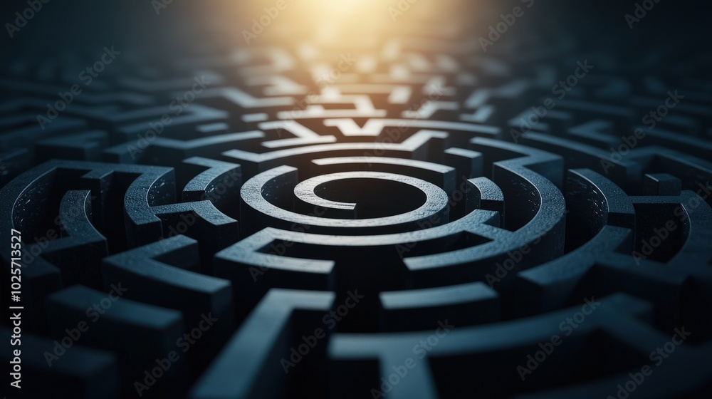 Wall mural A maze with no exit, symbolizing the circular thinking of a Fixed Mindset.