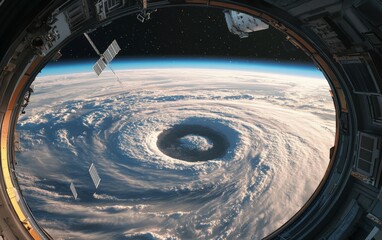 hurricane eye seen from a space Professional stock photo 
