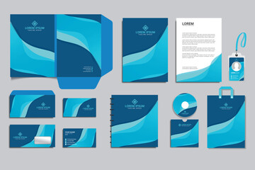 collection of professional stationery template for business presentation vector