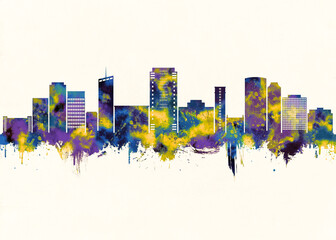 Fototapeta premium Gurgaon City Skyline. Cityscape Skyscraper Buildings Landscape City Background Modern Art Architecture Downtown Abstract Landmarks Travel Business Building View Corporate