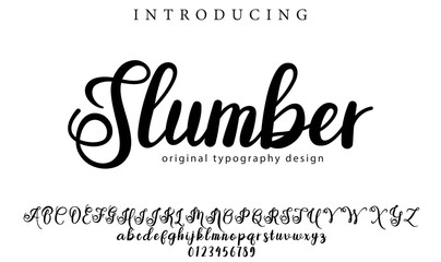 Slumber Font Stylish brush painted an uppercase vector letters, alphabet, typeface