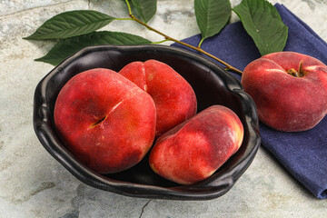 Ripe sweet and juicy Flat peach