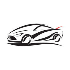 Fototapeta premium car silhouette logo design, modern and simple concept. 