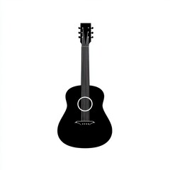 guitar silhouette in black and white 
