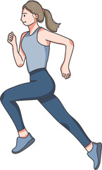 Hand draw women doing sport illustration