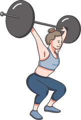 Hand draw women doing sport illustration