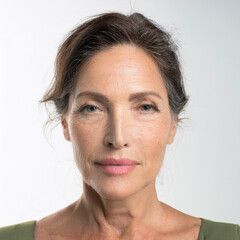 Natural Portrait of Woman Face Closeup Headshot