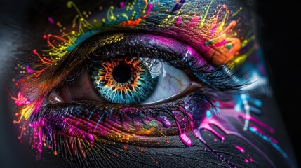 Urban Art Festivals, vibrant colors, dynamic scenes, street setting, photography