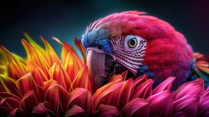 Fototapeta premium Urban Bird Watching Expeditions, vibrant colors, cityscapes, diverse birds, photography
