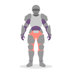 American football player wearing medieval knight armor. Monochrome style