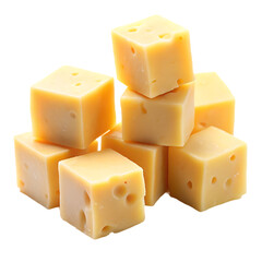 cheese cube set isolated transparent background