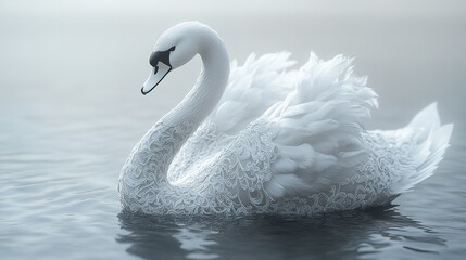 Obraz premium Graceful Swans Gliding in Serene Waters Across the Globe Reflecting Aquatic Tranquility with Pristine White Plumage