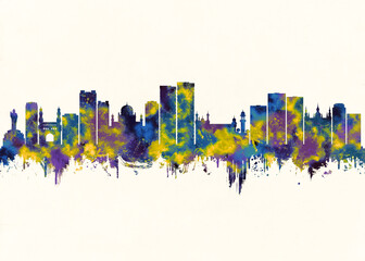 Fototapeta premium Hyderabad City Skyline. Cityscape Skyscraper Buildings Landscape City Downtown Abstract Landmarks Travel Background Modern Art Architecture Business Building Corporate