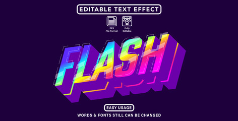 Editable graphic text effect flash style