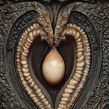 A top view of the fallopian tubes, showing the movement of an egg toward the uterus.