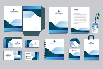 collection of professional stationery template for business presentation vector