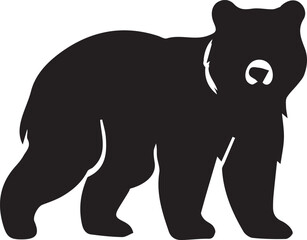 silhouette of a black & white bear 
