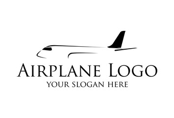 Airplane logo flight plane silhouette black color Web