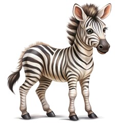 Baby zebra illustration isolated on white background