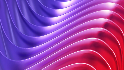 Purple red striped pattern background, 3d lines design, abstract minimal metallic background.