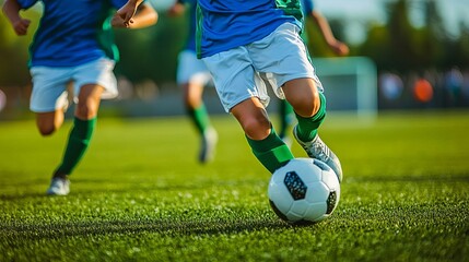 Dynamic Youth Soccer Action on the Field: A Celebration of Passion and Team Spirit