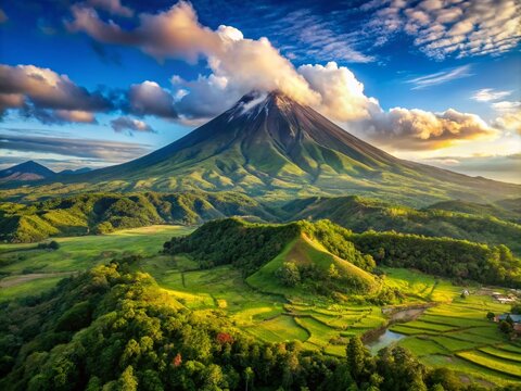 Majestic Mt. Kanlaon in the Philippines: A Stunning Volcano Surrounded by Lush Greenery and Scenic Landscapes