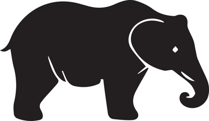 silhouette of  Black & White elephant
