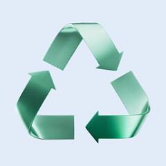 Obraz premium 3D Recycling Symbols on Various Materials – Eco-Friendly Waste Management and Sustainability Concept
