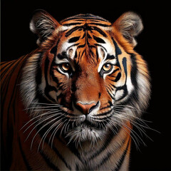 Fototapeta premium 虎 背景 黒