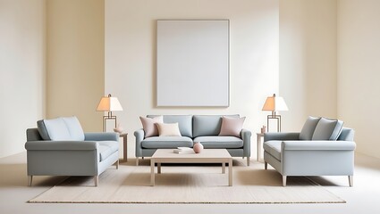 Modern Living Room Interior With modern Sofa, Architectural Visualization. 3D rendering.