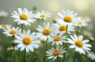 Fototapeta premium Chamomile daisy flowers. Floral composition