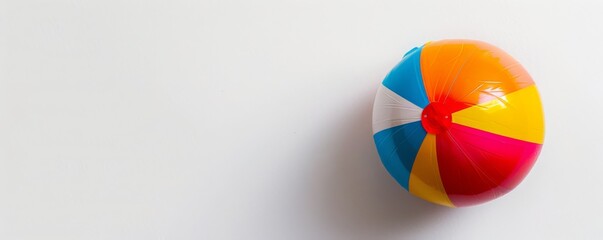 Fototapeta premium Colorful beach ball on white background 