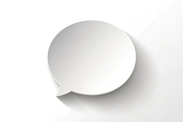 This vector illustration features a white circle speech bubble sticker with a shadow, ideal for creative designs on a plain background, enhancing visual communication and engagement.
