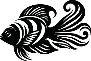  fish silhouettes - vector illustration, fishing tatto