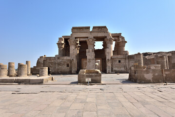 Obraz premium Kom Ombo temple and the Crocodile Museum is the most famous landmark in Aswan, Egypt