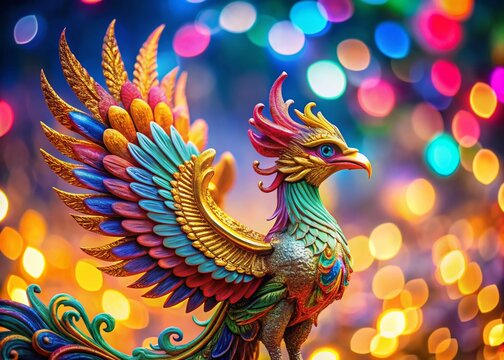 Majestic Simurgh: A Stunning Representation of Mythical Bird Symbolizing Wisdom and Freedom in Persian Culture