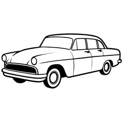 Obraz premium Classic vintage retro car vector illustration on a white background 