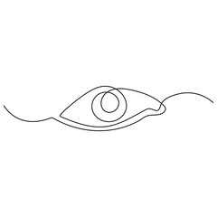 Eyes  continuous one line drawing outline vector icon