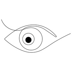 Eyes  continuous one line drawing outline vector icon