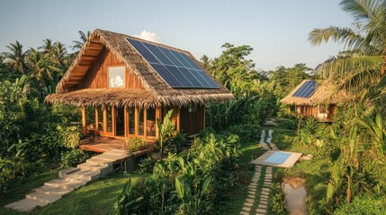 Sustainable digital nomad communities, where remote workers share eco-conscious values and off-grid living solutions.