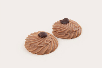 Decorative tea time cookies, on white background