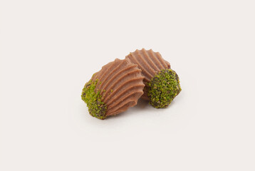 Decorative tea time cookies, on white background