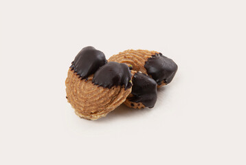 Decorative tea time cookies, on white background