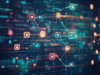 Crypto social media campaign, virtual followers, futuristic marketing interface