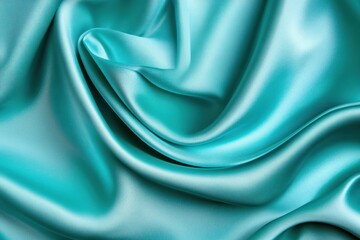 Obraz premium Smooth turquoise satin fabric texture