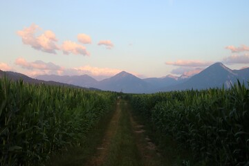 Obraz premium sunset in the Austrian mountains.