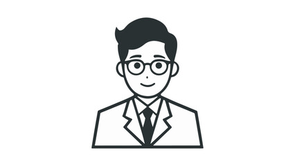 simple business man icon, simple person vector cartoon illustration