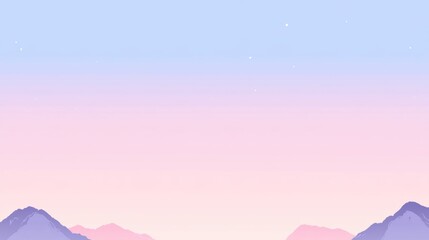A serene gradient sky with mountains, evoking tranquility and nature.