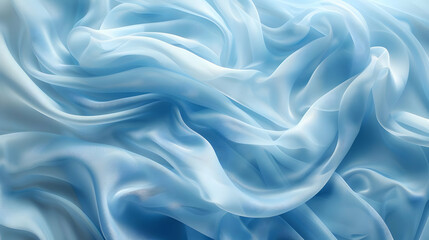 Obraz premium Abstract blue fabric background with soft, smooth, flowing waves and folds.