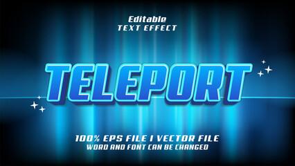 editable 3d teleport text effect.typhography logo